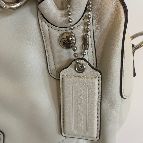 White Leather Coach Handbag